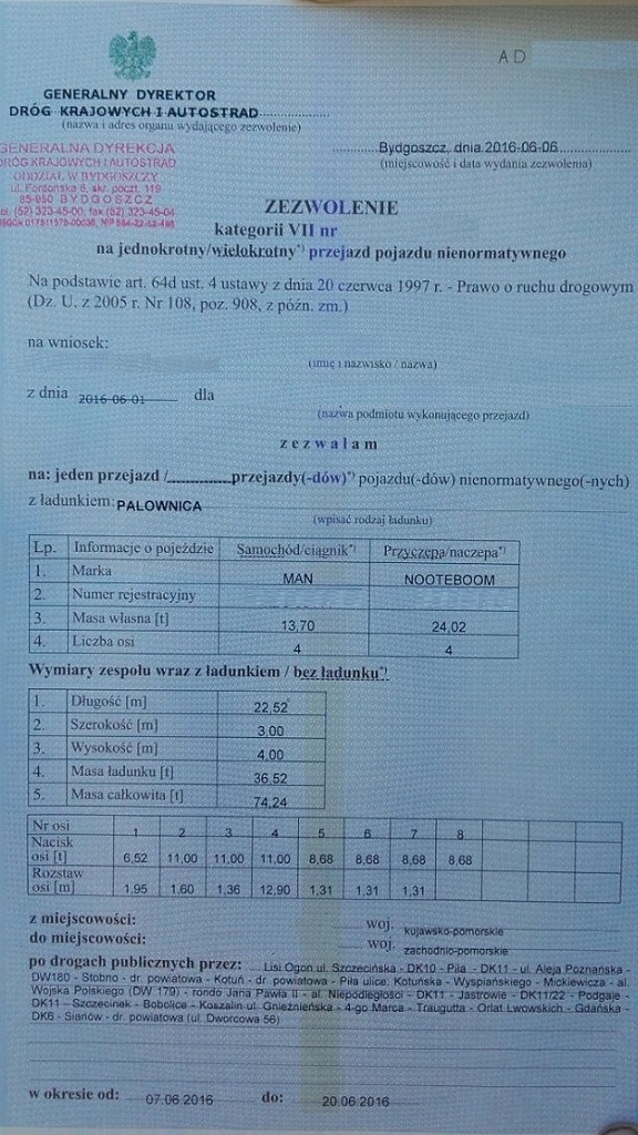 Materiał do pytania: Czy kierując pojazdem nienormatywnym masz obowiązek mieć przy sobie i okazywać uprawnionym osobom zezwolenie na przejazd?